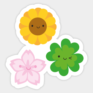 Kawaii Spring Flowers Sticker